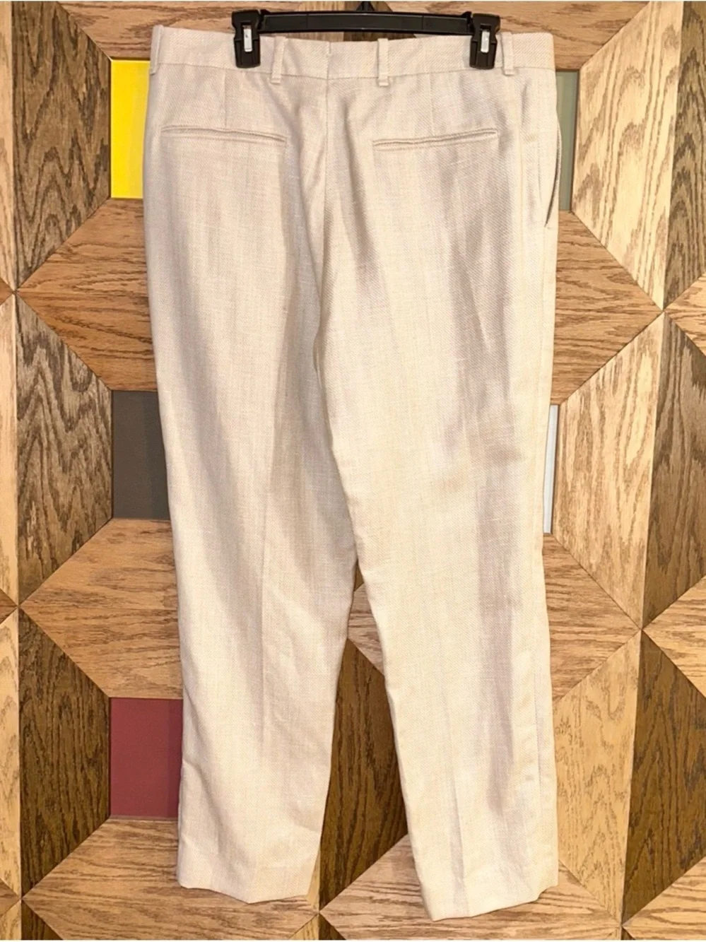 Rag & Bone New York Wool / Linen Trousers Mens Beige Luxury Dress Pants Sz 34